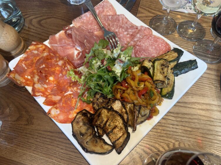 an Antipasto platter at Valvona & Crolla.