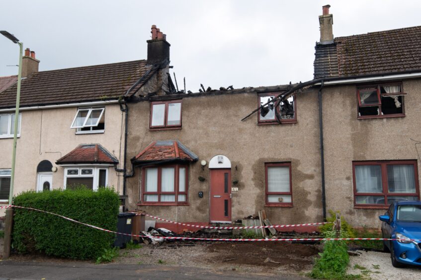 The properties in Kirkton were significantly damaged in the blaze.