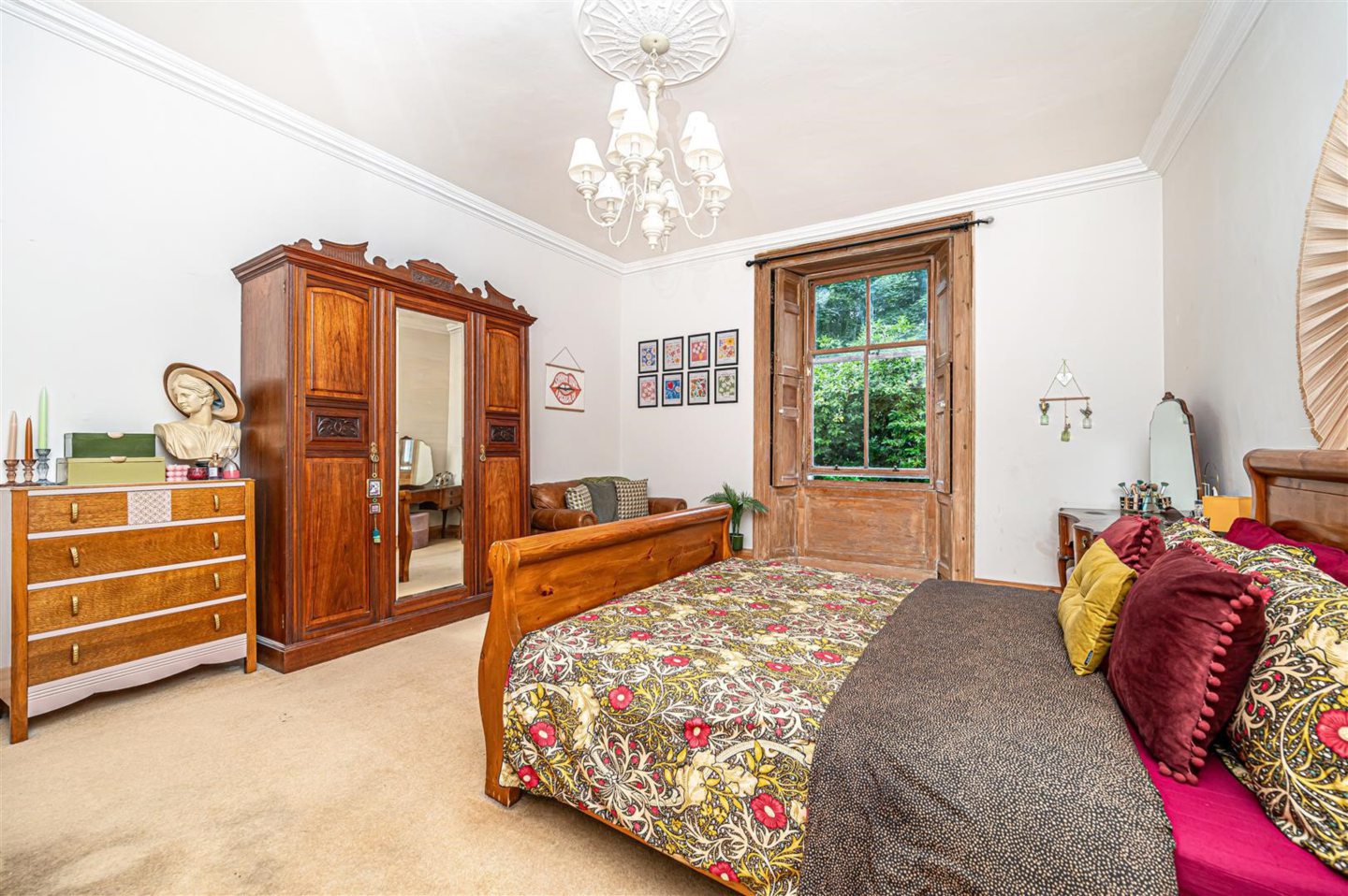 One of the two bedrooms at the Broomhead House apartment.