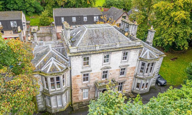 Aerial view of Broomhead House in Dunfermline.