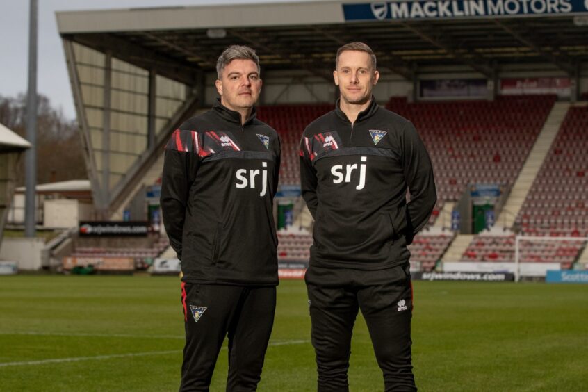 New Dunfermline boss Michael Tidser with assistant Kevin McDonald at East End Park.