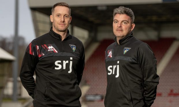 Dunfermline Athletic assistant Kevin McDonald with head coach Michael Tidser.