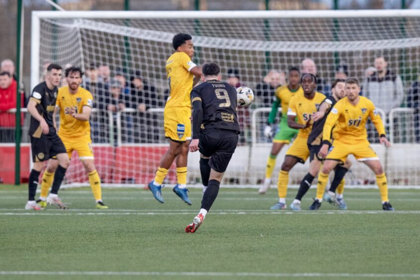 Connor Young curls in a free-kick for Edinburgh City playing against Dunfermline in the Scottish Cup last season. 