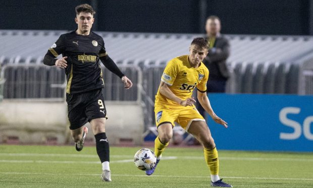 Connor Young in action for Edinburgh City against Dunfermline Athletic.