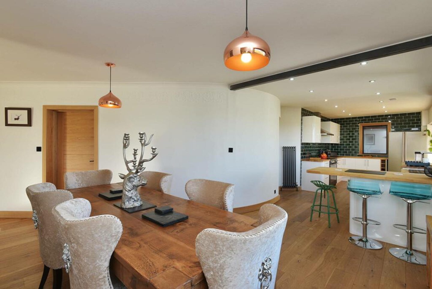 Kitchen and dining room are are at the centre of this stunning family home.