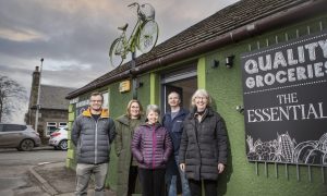 Dunshalt Community Shop committee members, from left, Craig Sankey, Eleanor Porter, Fiona Morrison, Ian Morrison and Alison Crook. Image: Sam Ingram-Sills