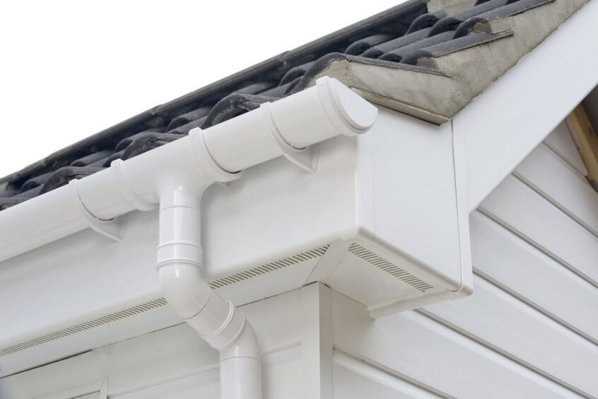 close up of a pvc roofline system