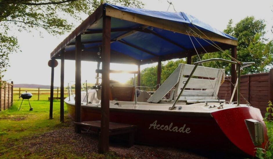 Forfar glamping site boat