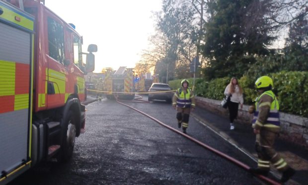 Firefighters at North Latch Road, Brechin