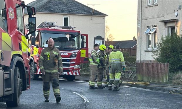 Firefighters in Winifred Street, Kirkcaldy