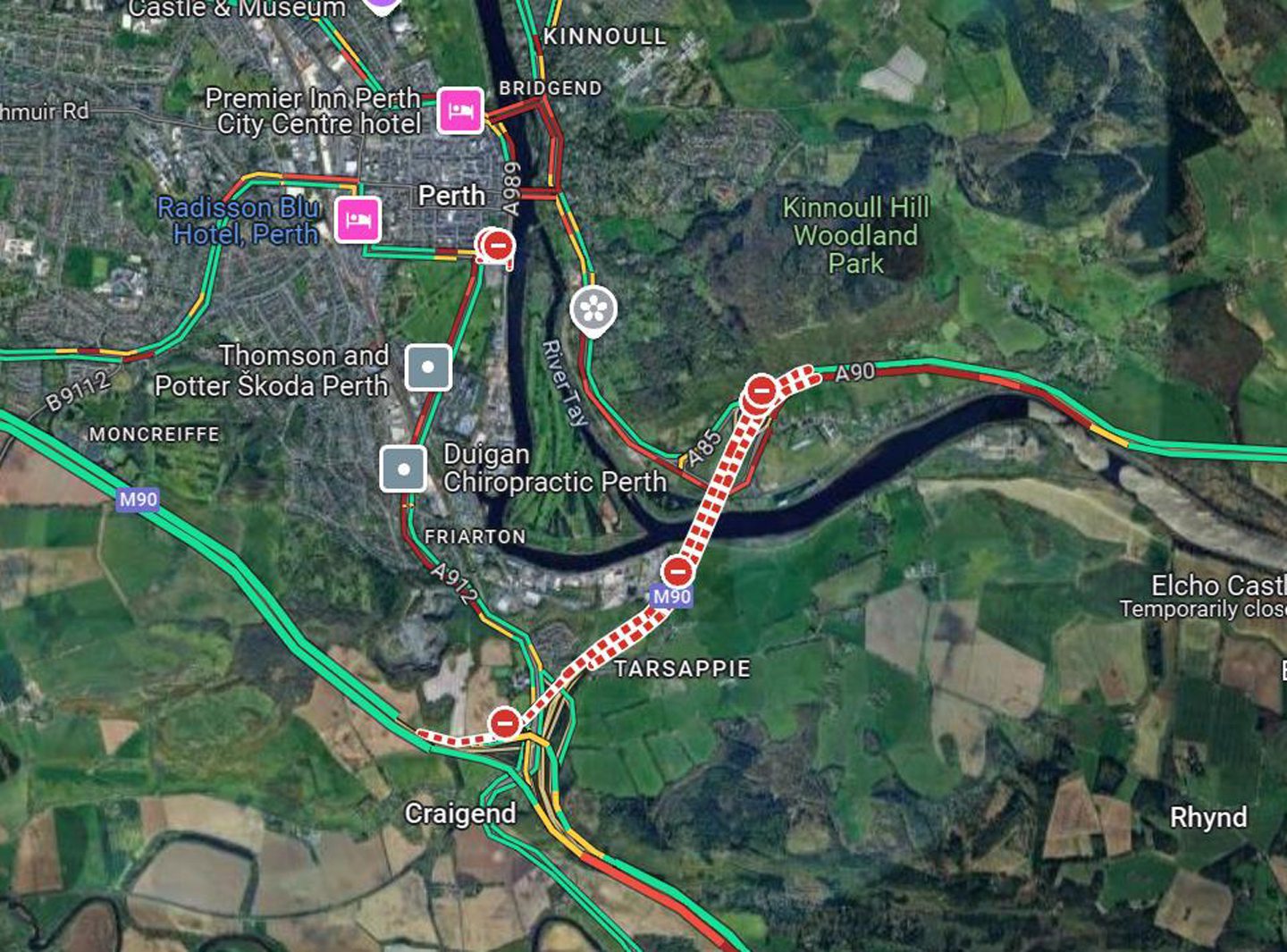 Map of Perth traffic