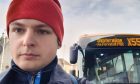 The Courier's Finn Nixon on his bus commute from Dunfermline to Edinburgh. Image: Finn Nixon/DC Thomson