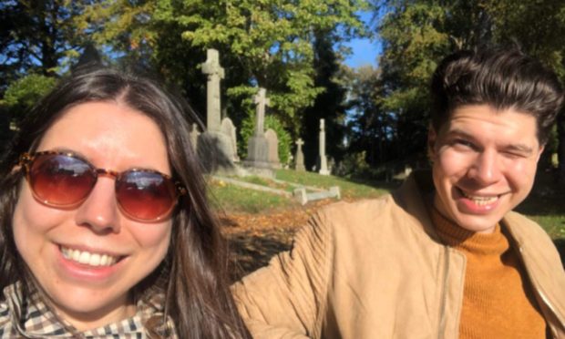 Poppy Watson and her brother at Balgay Park. Image: Poppy Watson