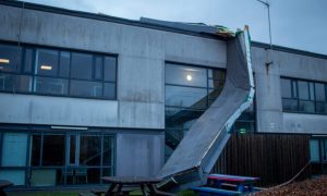 Part of the roof came off the Sepa building in Stirling. Image: Isla Glen/DC Thomson