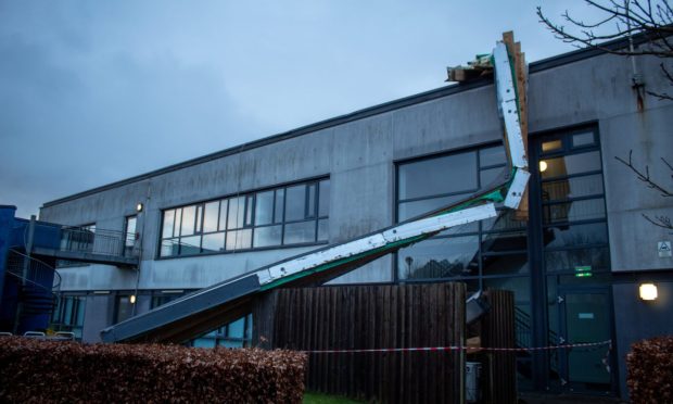 The SEPA building in Stirling was badly damaged during Friday's storm. Image: Isla Glen/DC Thomson