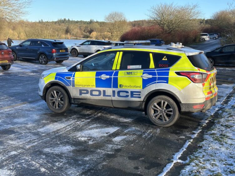 One of the police vehicles at Townhill Country Park.