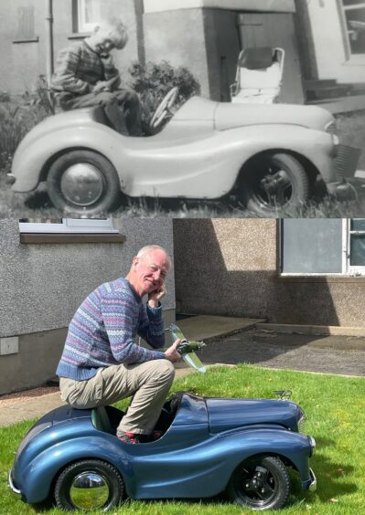 Angus man's restored J40 pedal car.