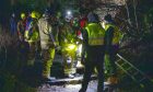 Rescue teams at Pittencrieff Park to help the dog in the sewer. Image: Kim Cessford/DC Thomson