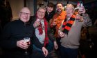 Roy Wallace, Ian Cosgrove, Leo Muir, Paul Cosgrove and Gary Fitzpatrick enjoying some of the hospitality on offer ahead of the game in United's ground, Tannadice Park. Image: Kim Cessford / DC Thomson