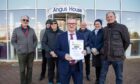 Tealing Community Council chairman Steve McSwiggan 
 and fellow objectors at Angus House. Image: Kim Cessford/DC Thomson