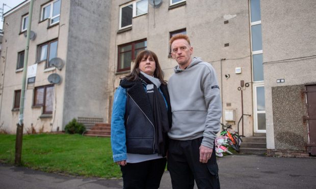 Dundee Raac campaigners Yvette and Wayne Hoskins. Image: Kim Cessford / DC Thomson