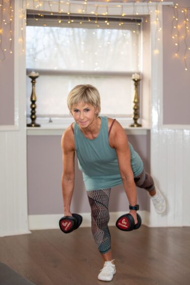 Joanna teaches fitness classes at her studio in Kinross