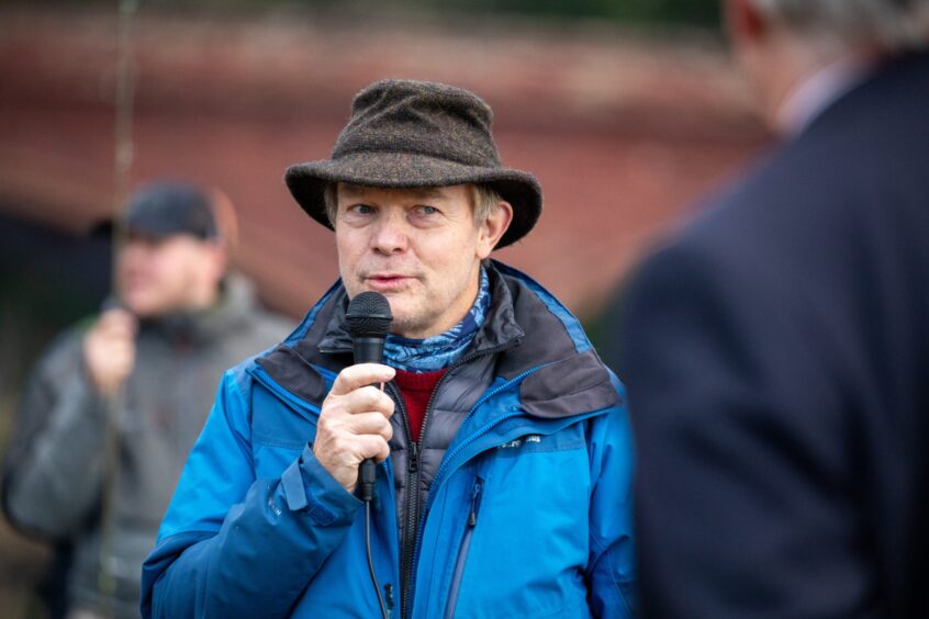 Paul Murton opened salmon fishing season on the Tay at Meikleour. Image: Kenny Smith. 