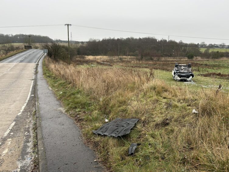 B921 road on the outskirts of Kinglassie where the crash occurred. 