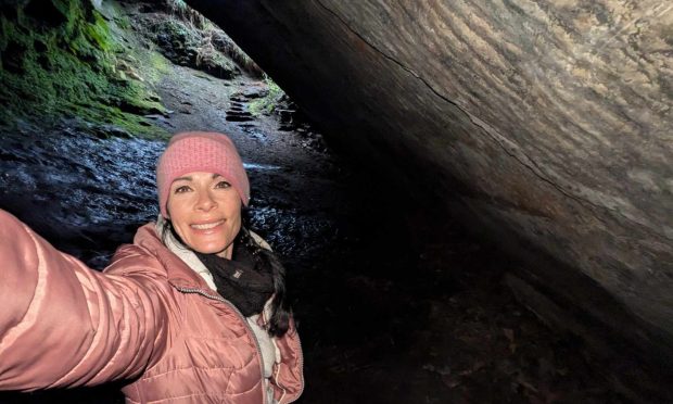 Gayle explores Kinkell Cave in Fife