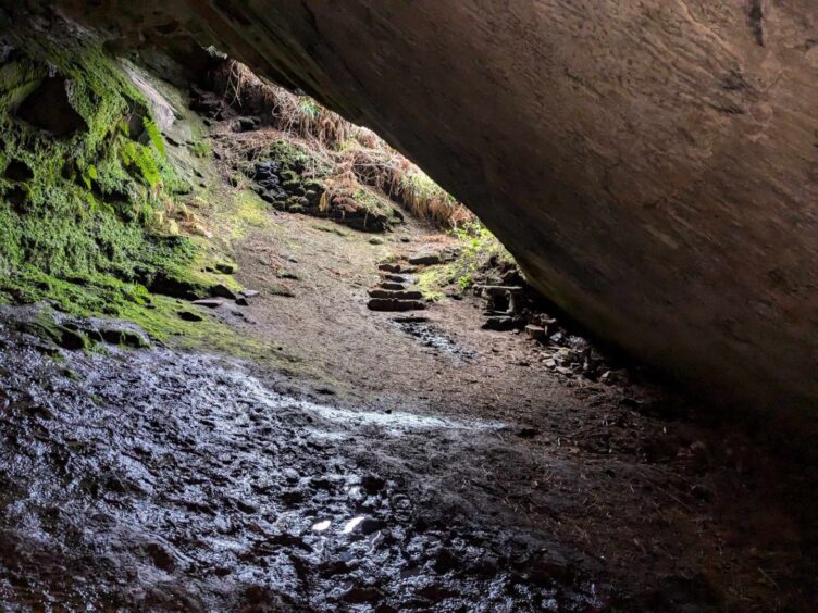 Inside Kinkell Cave. 