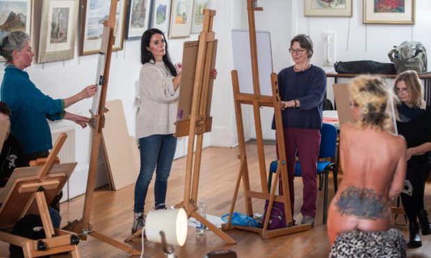 Writer Gayle Ritchie takes part in a life drawing class at Dundee Art Society run by artist and tutor Martin Hill.