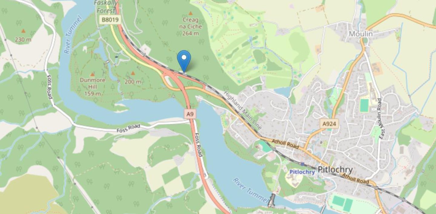 Map of the property location near Pitlochry.