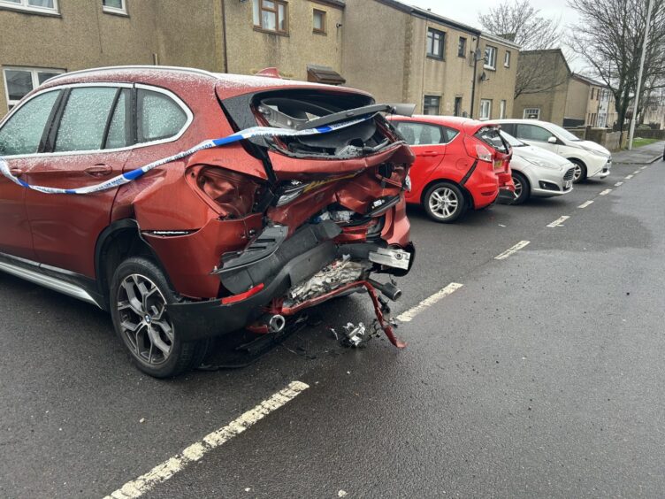 Two of the other cars damaged in the Lochgelly crash.