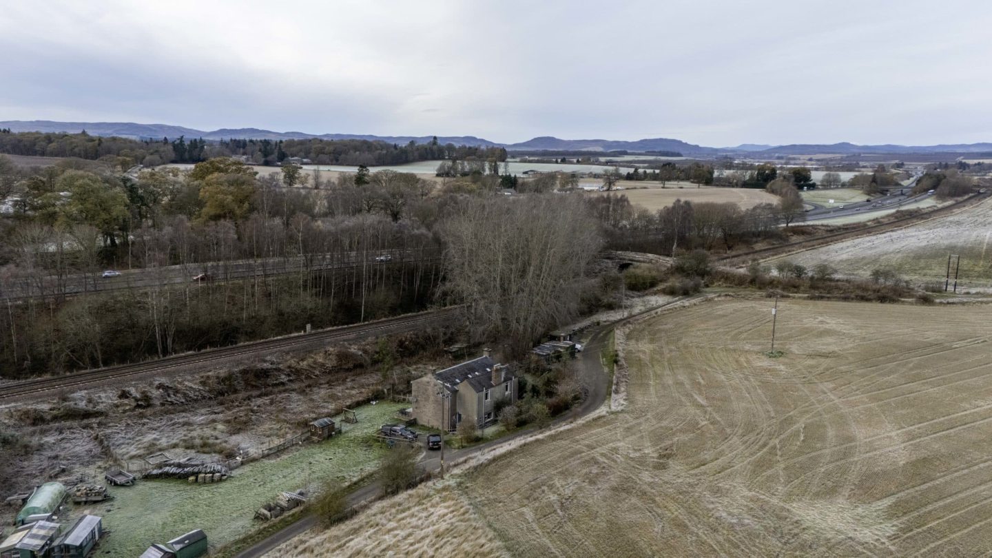 Birds-eye view of the house.