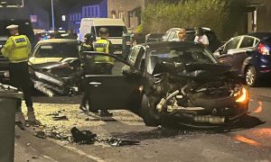 The crash on Dunholm Road, Dundee. Image: Supplied