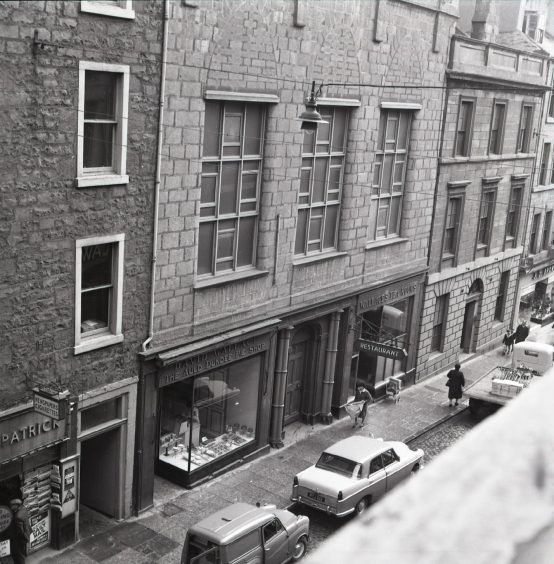 Wallace's Auld Pie Shop from an elevated viewpoint