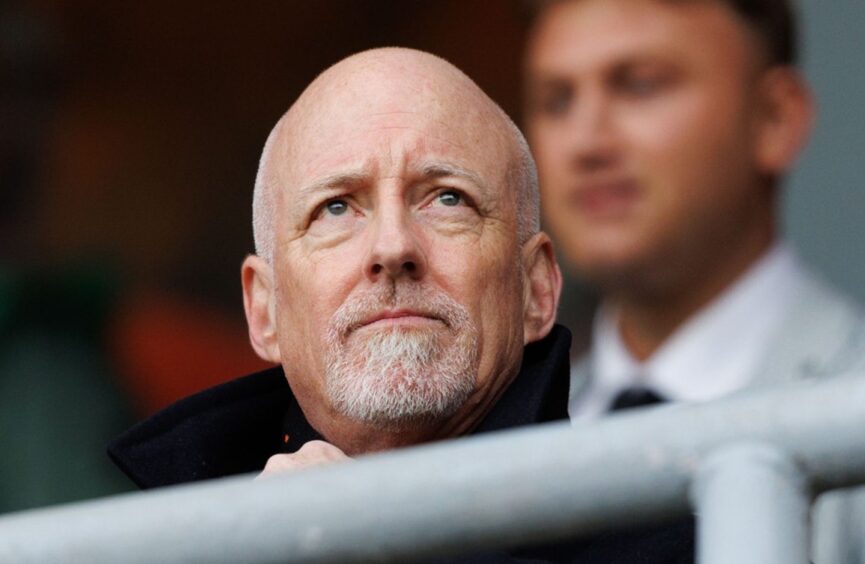 Dundee United owner Mark Ogren takes in Sunday's 3-1 defeat against Rangers.