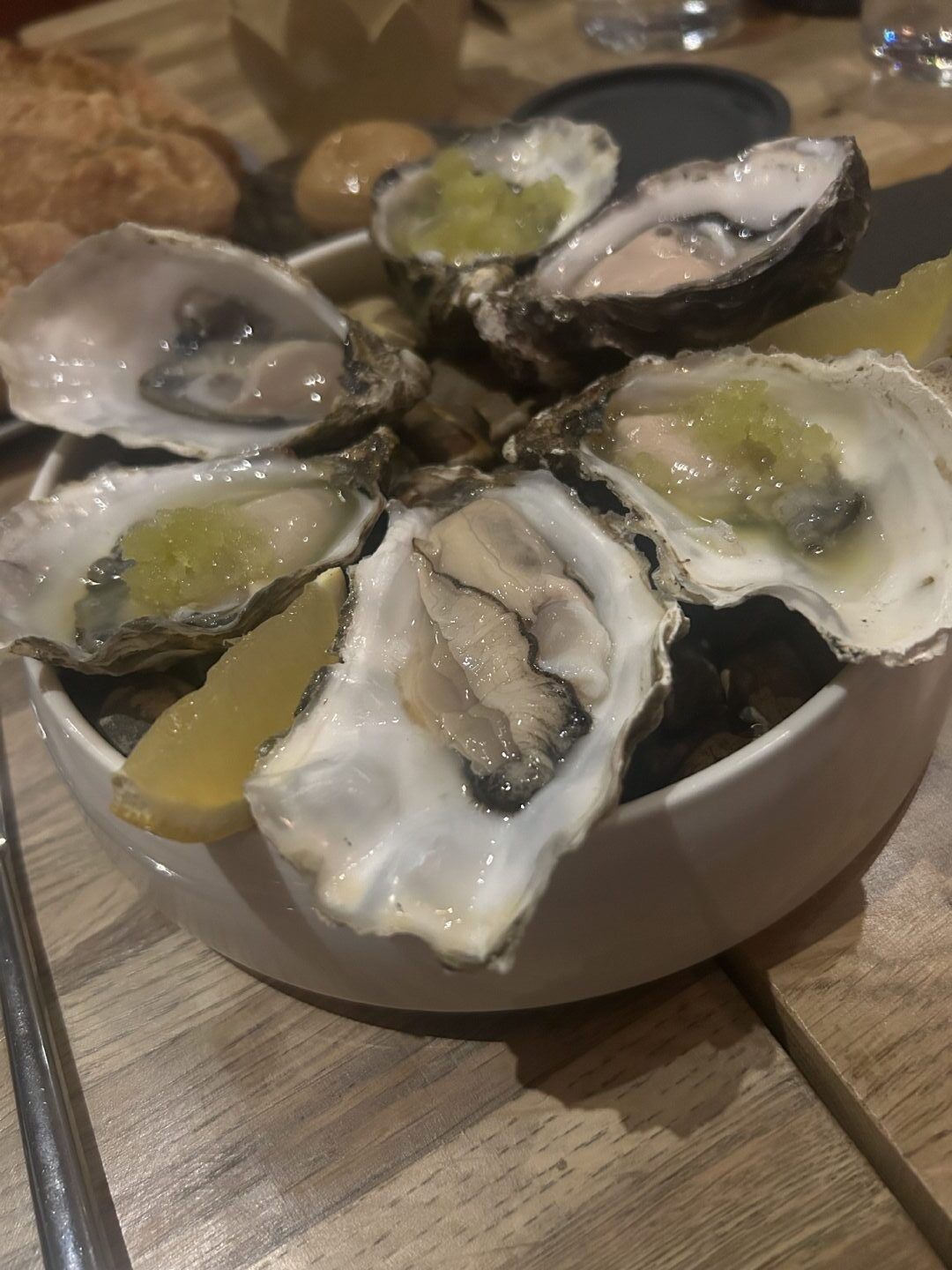 Oysters with chilli and lime 