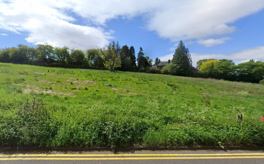 View of open space from Muirhall Road, Kinnoull, Perth.