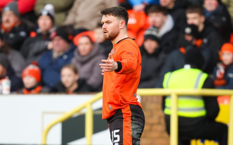 Glenn Middleton in action for Dundee United against his former club, Rangers