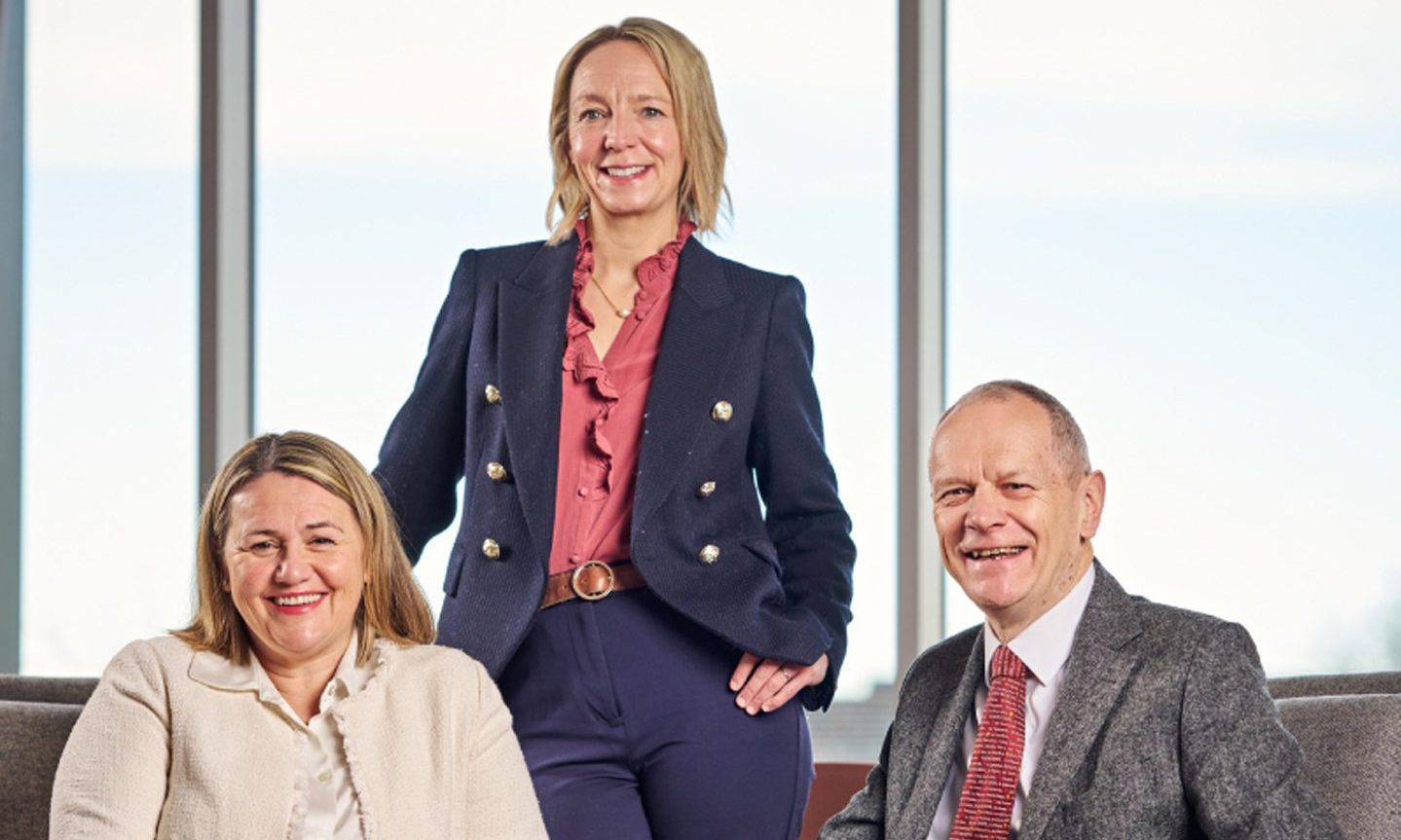 Ruth Croman, managing partner at Macnabs; Lesley Larg, managing partner, Thorntons; and Nick Barclay, chair of Thorntons. Image: Supplied.