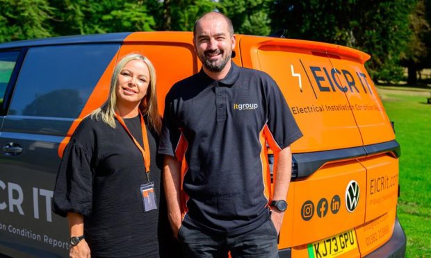 Ryan and Nicola McCabe, owners of IT Group Electrical Services. Image: Supplied.