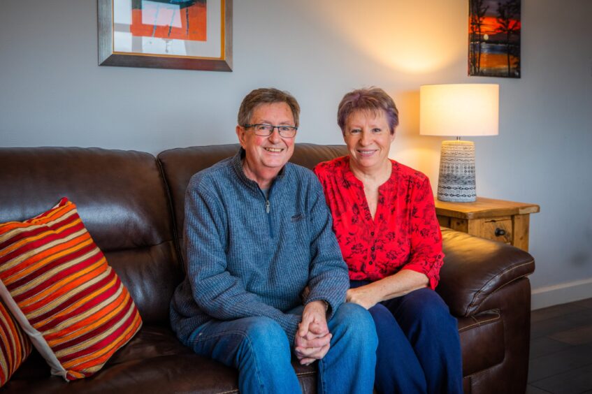 Kenny with partner Margaret Mary at home in Dunblane.