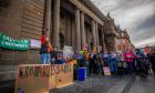 Jen Newall rallies the Save Our Rural Library campaigners. Image: Steve MacDougall/DC Thomson