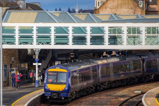 A ScotRail train at Perth Railway Station. Image: Steve MacDougall/DC Thomson