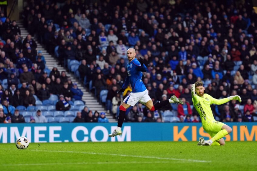 Vaclav Cerny scores for Rangers.