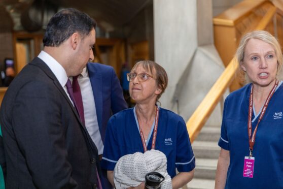 Cathy Fugaccia meets Scottish Labour leader Anas Sarwar. Image: Steve Brown/DC Thomson.