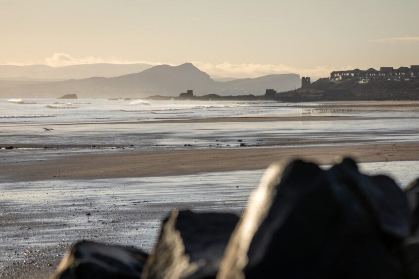 Image shows: a scenic view of the Kirkcaldy waterfront in December.