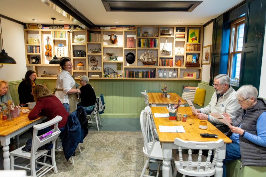 The seating area inside new lunch Abernethy lunch spot, the Nook.