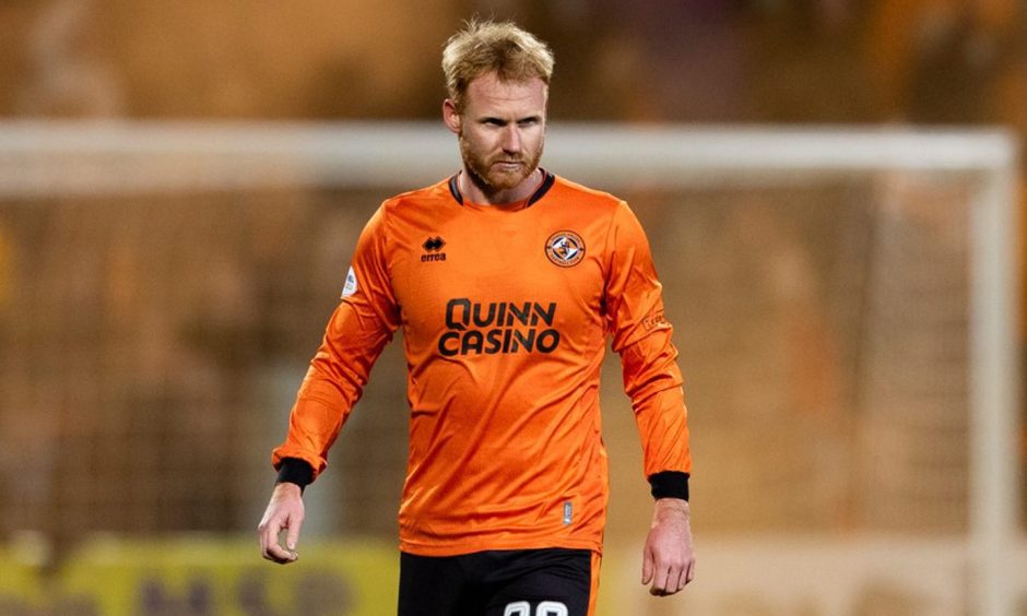 Jort van der Sande in action during United's win at Dundee